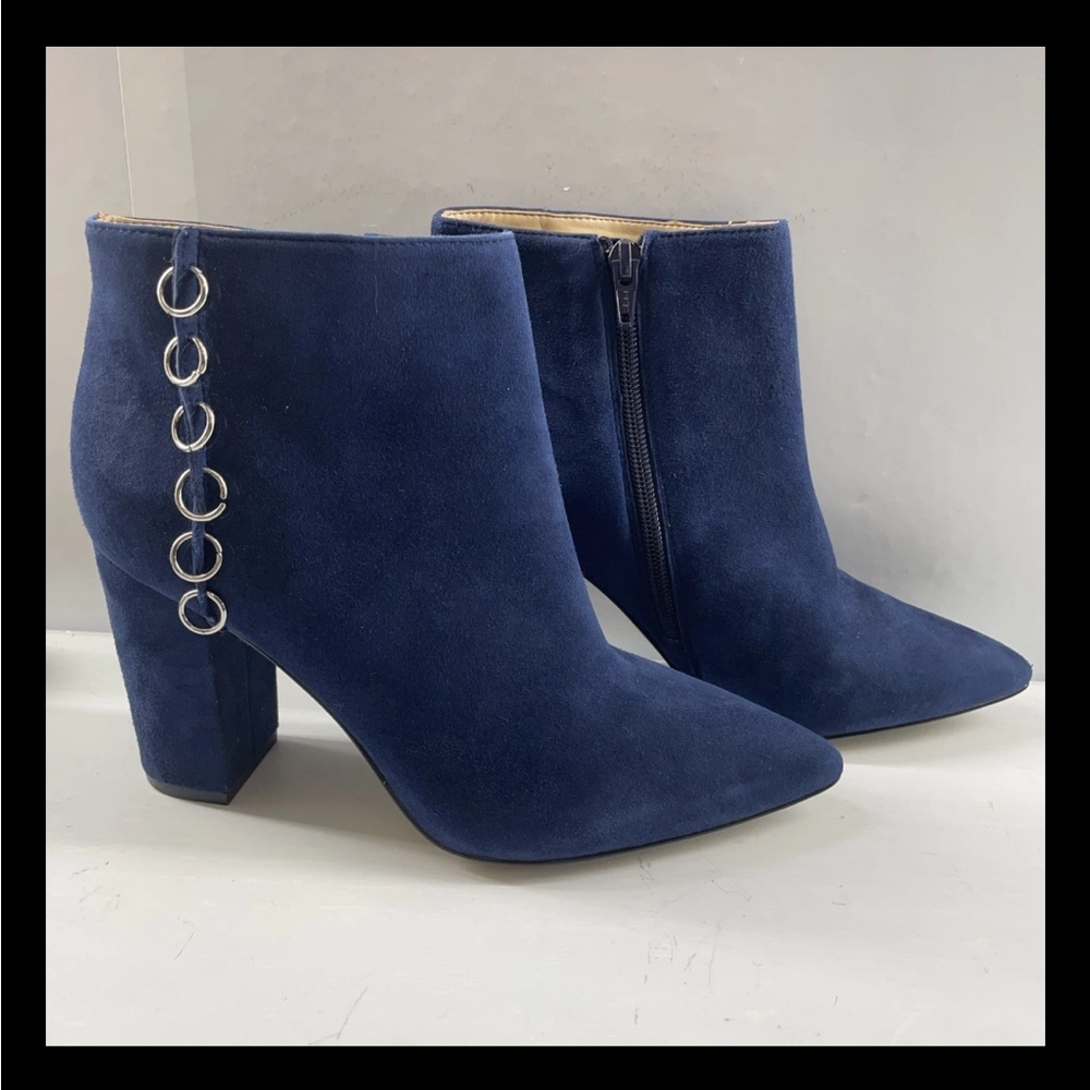 NWOT Katy Perry Fellz blue suede bootie